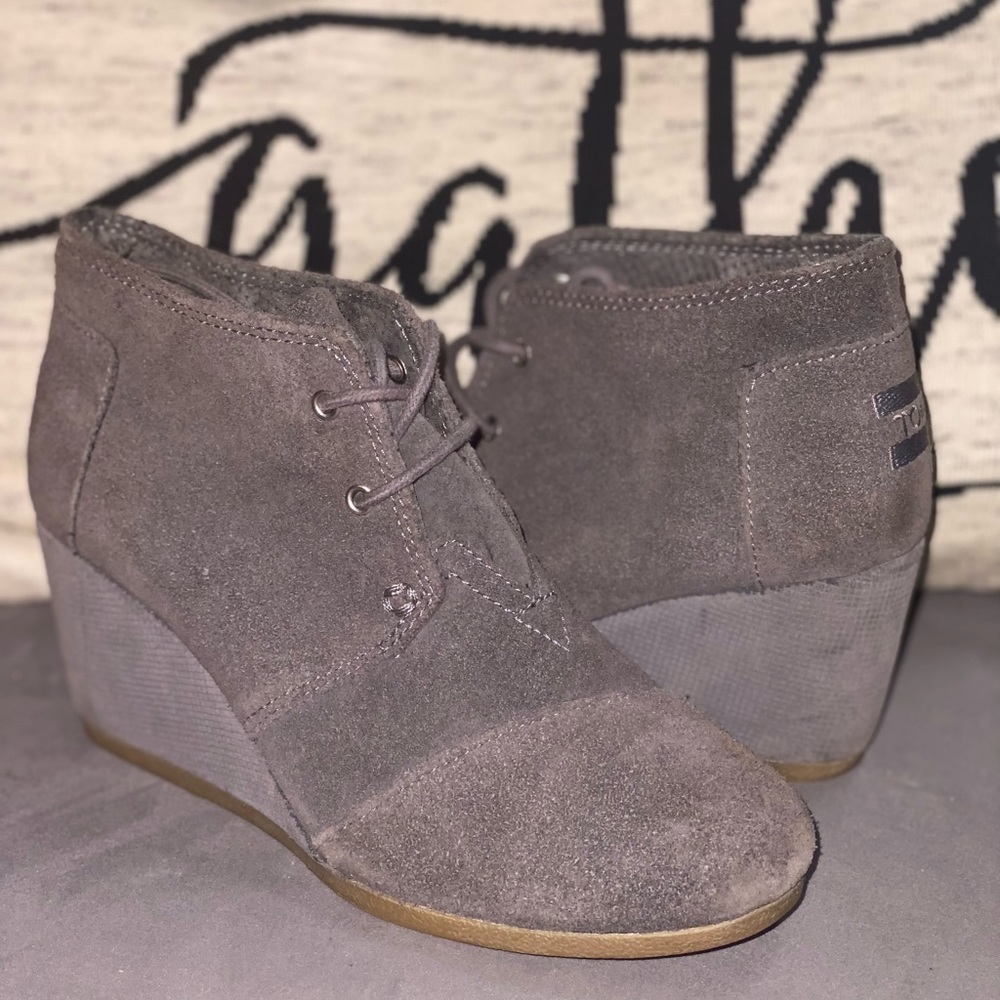 Toms Shoes | Toms Womens Grey Wedge Ankle